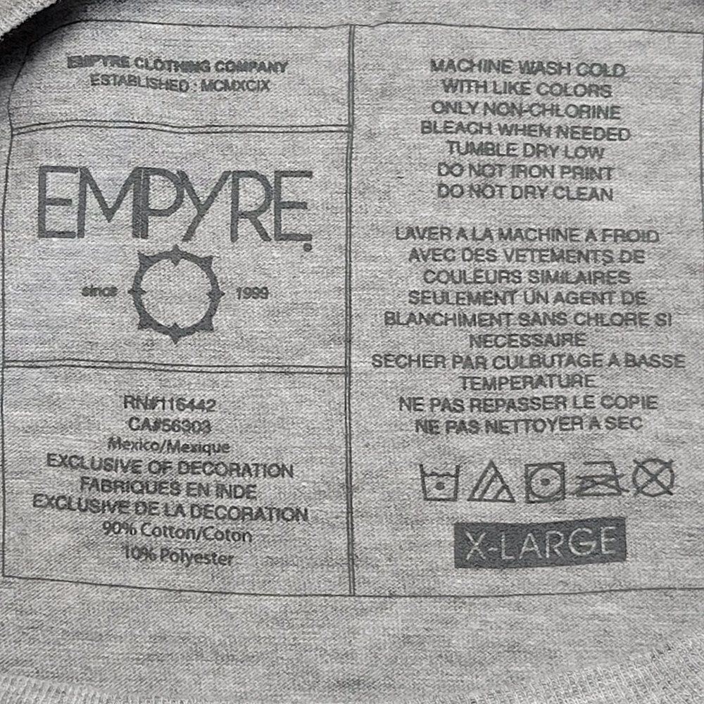 Zumiez Empyre Gray Short Sleeve T-shirt Sz XL - Picture 4 of 7